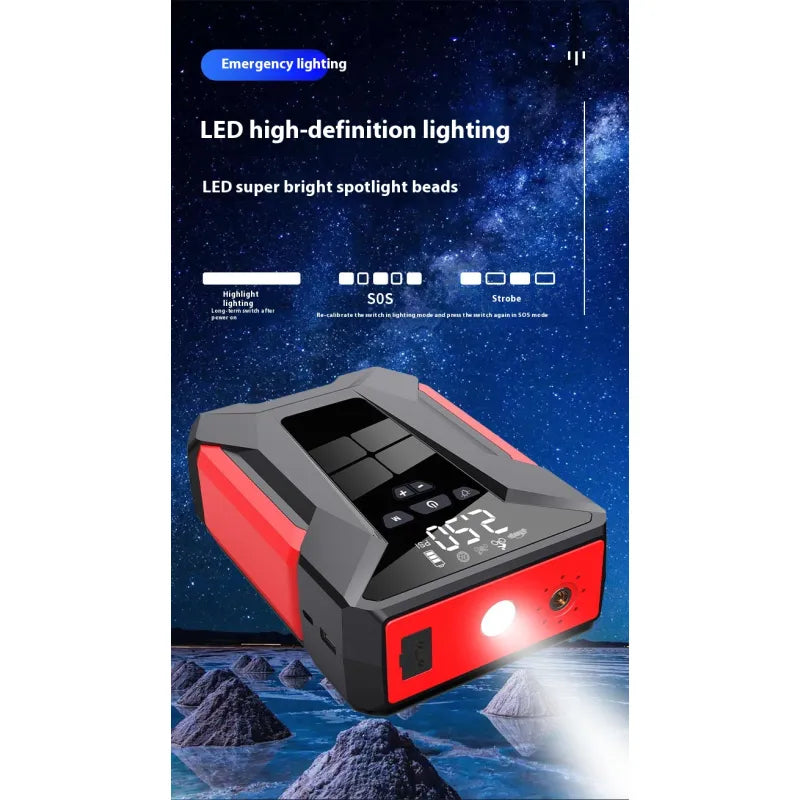 3-in-1 Car Jump Starter Power Bank with Air Compressor