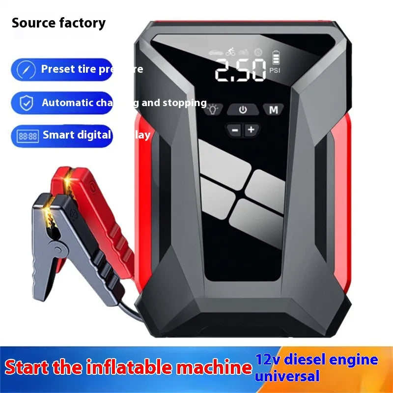 3-in-1 Car Jump Starter Power Bank with Air Compressor
