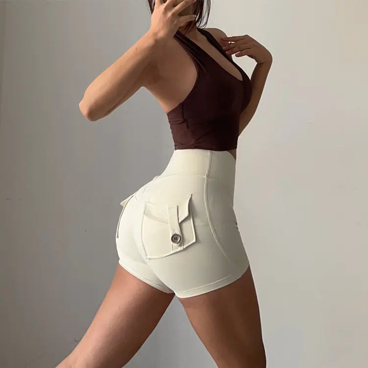Women's High Waist Stretch Yoga Shorts - Quick-Dry Athletic Shorts | Gym & Fitness