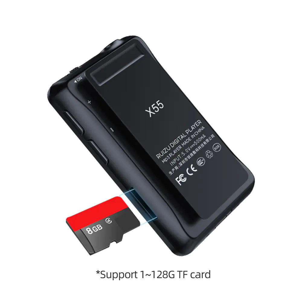 Mini Bluetooth MP3 Player with 1.8" Screen - Portable Music Player with FM Radio, E-Book & TF Card Support