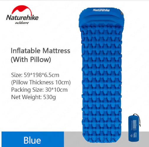 Outdoor Inflatable Mattress - Moisture-Proof Camping Tent Sleep Pad with Pillow Options | 1P & 2P
