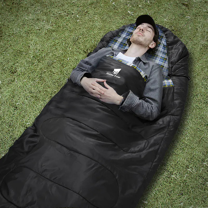 Large Winter Flannel Sleeping Bag - 220x100cm Warm Thickened Camping Sleeping Bag | Envelope Design