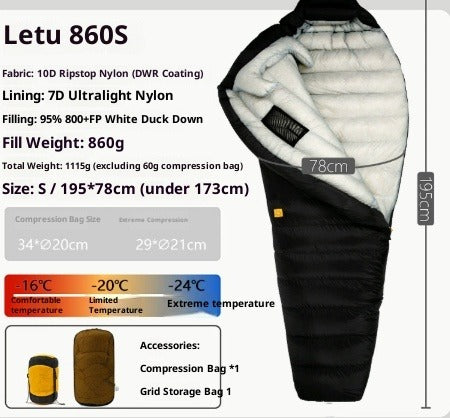 Ultralight Down Sleeping Bag for Camping & Hiking
