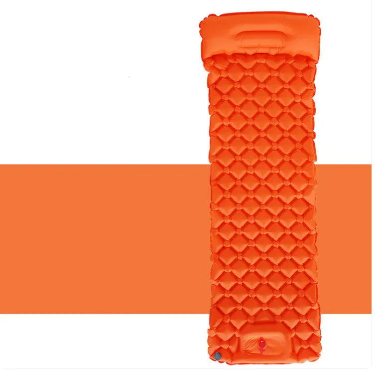 Outdoor Camping Press Inflatable Sleeping Pad - Lightweight Mat with Built-In Pillow