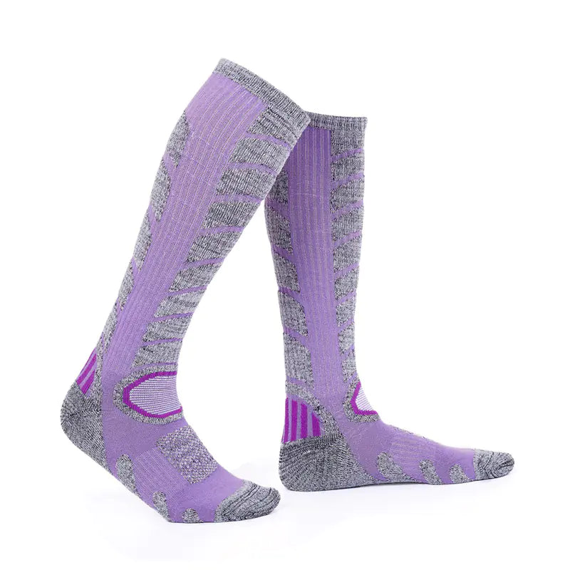 Thick Terry Hiking Socks for Men and Women - Cotton High Tube Cushioned Trail Socks