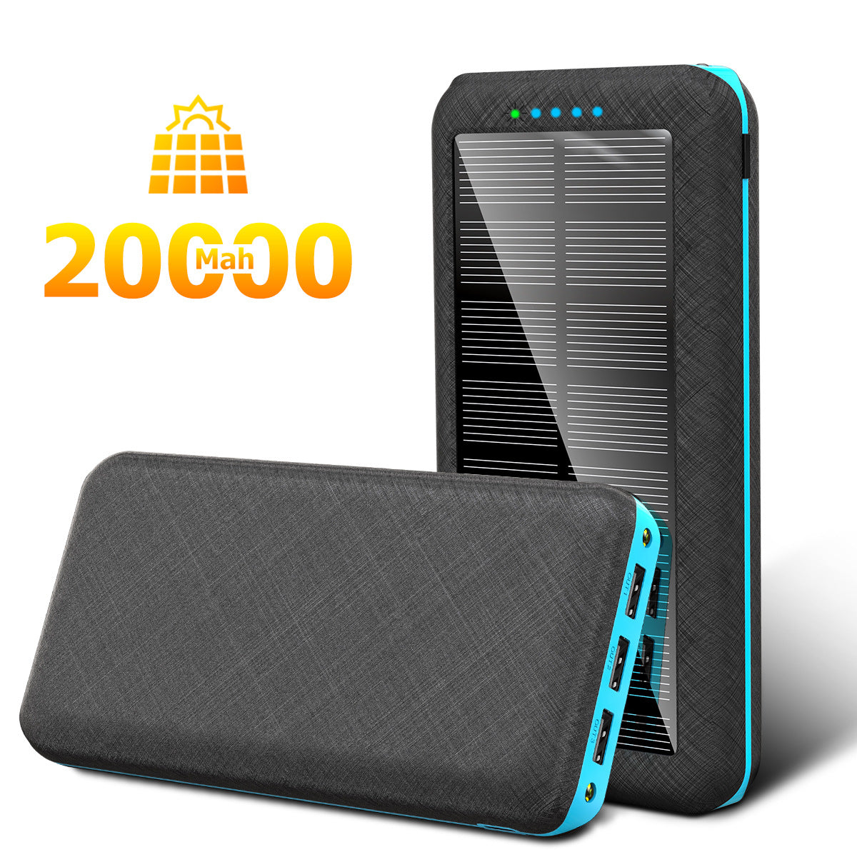 Solar Power Bank 3 USB — 10W Fast Charge 10000 & 20000mAh | Outdoor