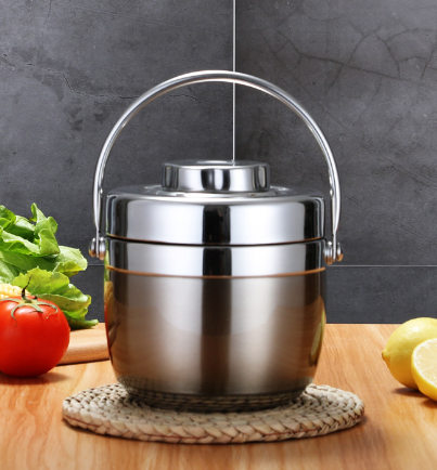 Stainless Steel Insulated Lunch Box, 2-Tier Bento Container