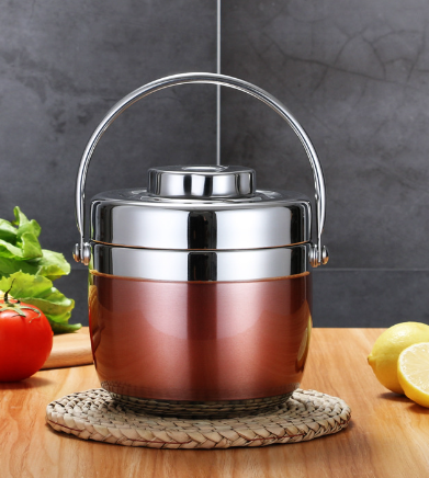 Stainless Steel Insulated Lunch Box, 2-Tier Bento Container