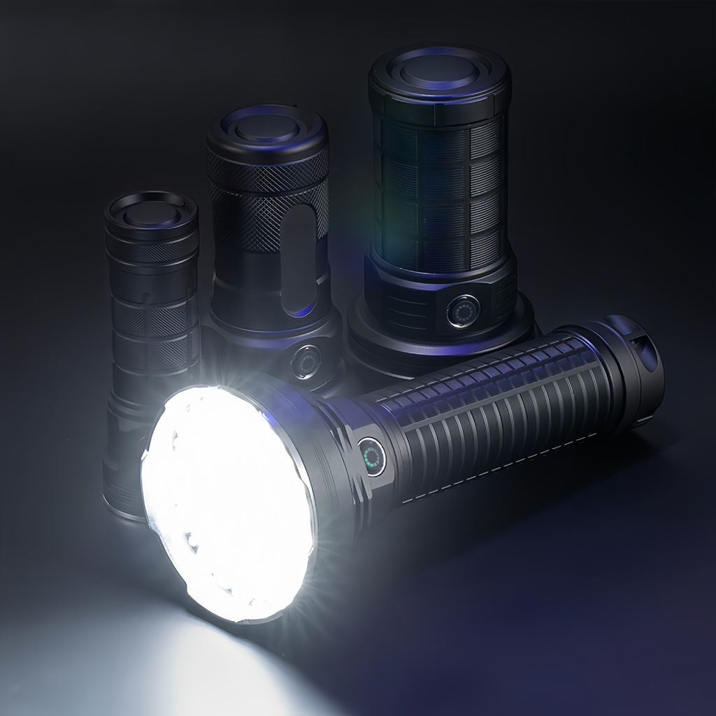 High-Power LED Flashlight — Rechargeable Aluminium Torch for Outdoor, Emergency & Self-Defence