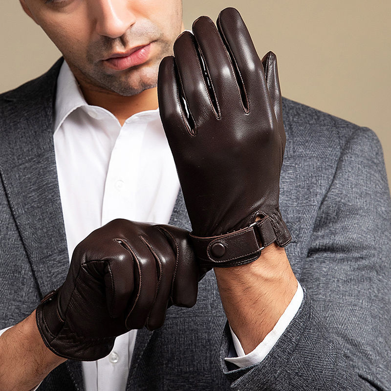 Men's Sheepskin Leather Gloves — Warm Velvet Lined | Driving & Outdoor