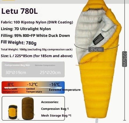 Ultralight Down Sleeping Bag for Camping & Hiking