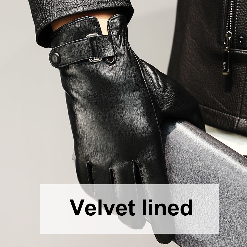 Men's Sheepskin Leather Gloves — Warm Velvet Lined | Driving & Outdoor