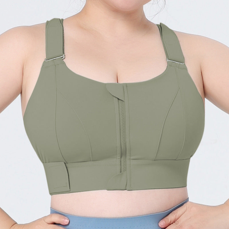 High-Impact Women's Sports Bra with Front Zipper