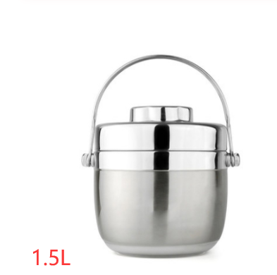 Stainless Steel Insulated Lunch Box, 2-Tier Bento Container