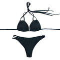 Women’s Black Tie-String Bikini Set