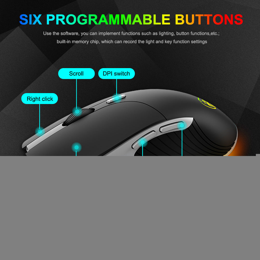 IMICE X6 Wired RGB Gaming Mouse — 6-Button Precision Control | PC Gaming
