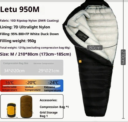 Ultralight Down Sleeping Bag for Camping & Hiking
