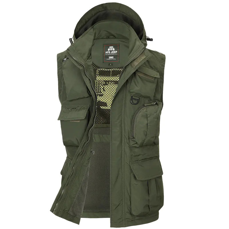 Men's Tactical Jacket with Removable Sleeves — Convertible Vest Memory Fabric | Outdoor & Casual