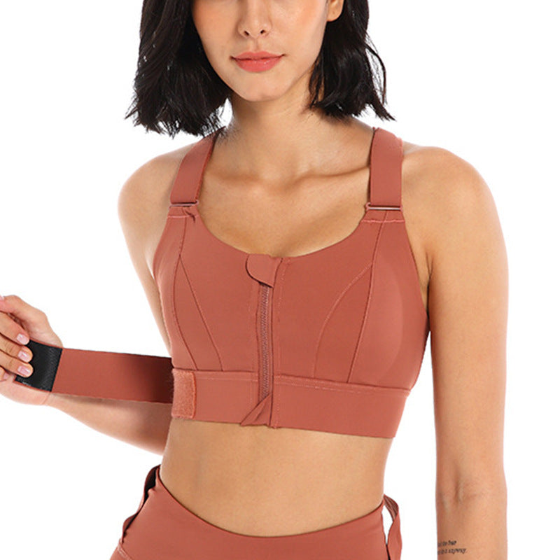 High-Impact Sports Bra for Plus-Size Women - Front-Zip Workout Bra