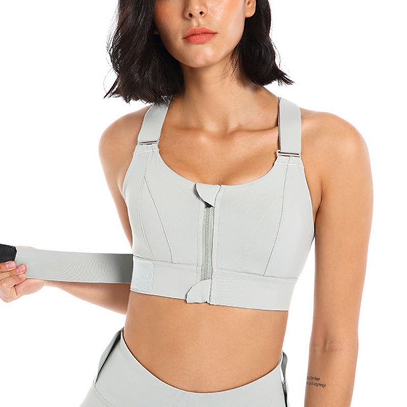 High-Impact Sports Bra for Plus-Size Women - Front-Zip Workout Bra