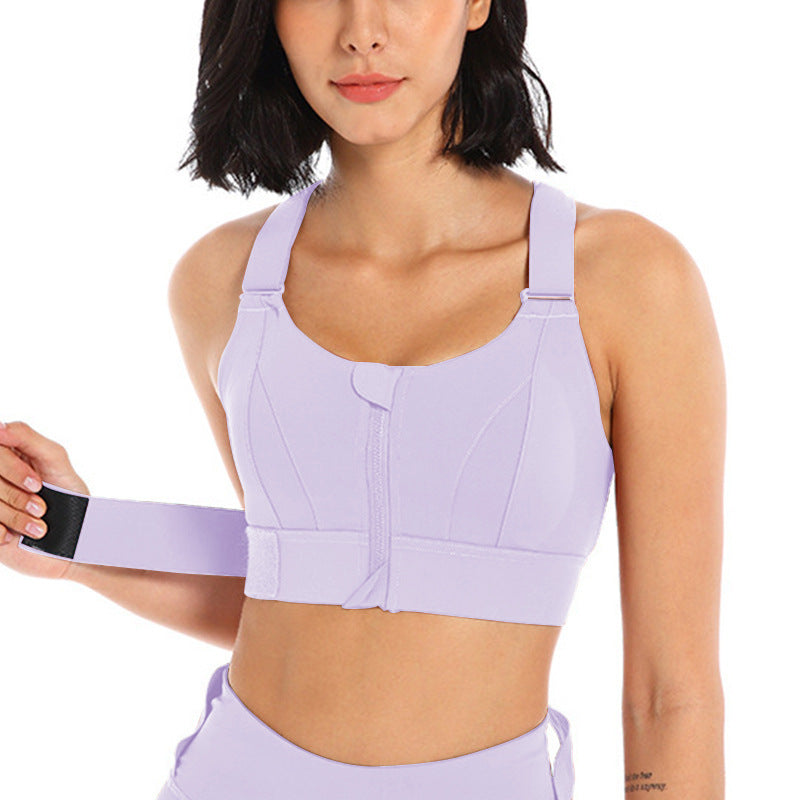 High-Impact Sports Bra for Plus-Size Women - Front-Zip Workout Bra