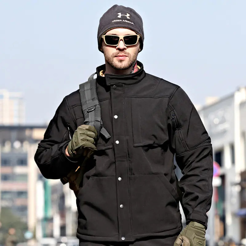 Rhino 2.0 Men's Tactical Softshell Jacket — Sharkskin Fleece Lined Windproof | Outdoor & Hiking