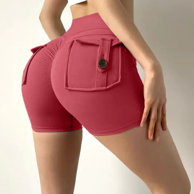 Women's High Waist Stretch Yoga Shorts - Quick-Dry Athletic Shorts | Gym & Fitness