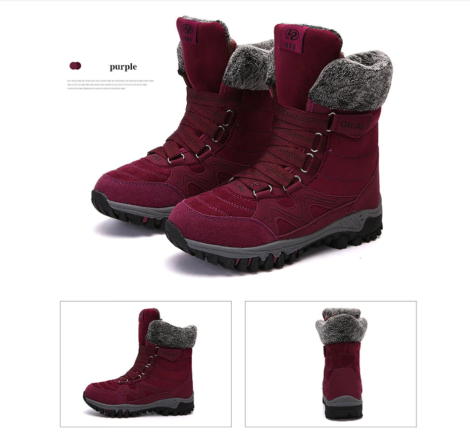 Women's Winter Outdoor Snow Boots for Hiking and Skiing