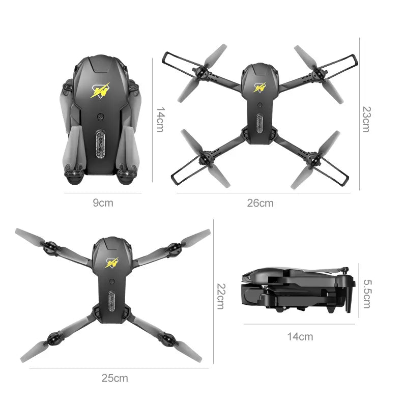 UAV Three Camera HD Drone - Optical Flow Positioning with Obstacle Avoidance | Orange & Black