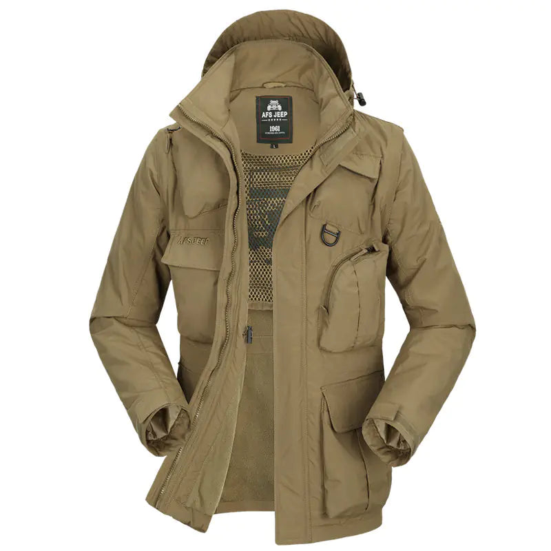 Men's Tactical Jacket with Removable Sleeves — Convertible Vest Memory Fabric | Outdoor & Casual
