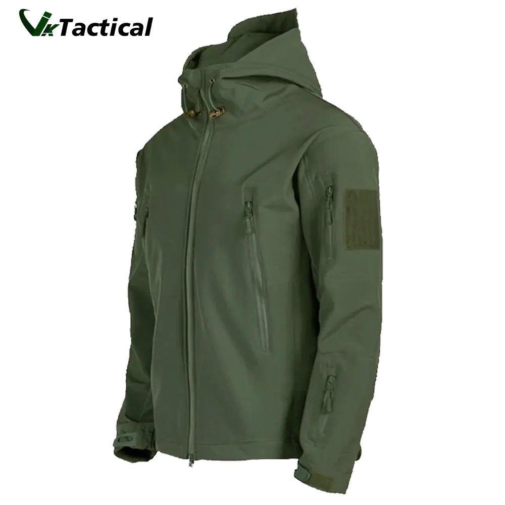 Men's Tactical Shark Skin Softshell Jacket — Waterproof Fleece Lined | Outdoor & Hiking
