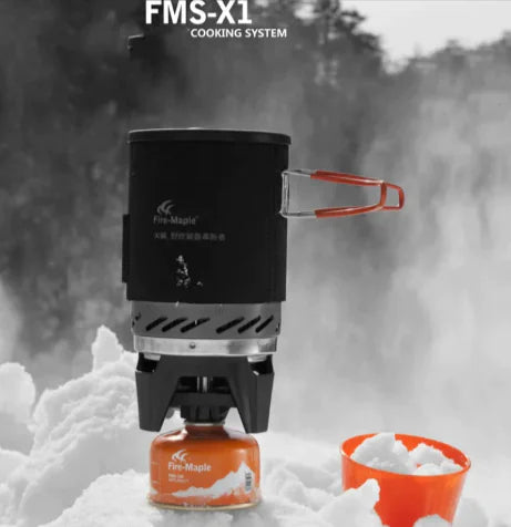 FireMaple Outdoor Heat-Exchange Camping Pot - 1L Efficient Cooking System with Thermal Cover | Backpacking Cookware