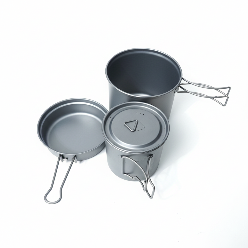 Titanium 3-Piece Cookware Set White Background