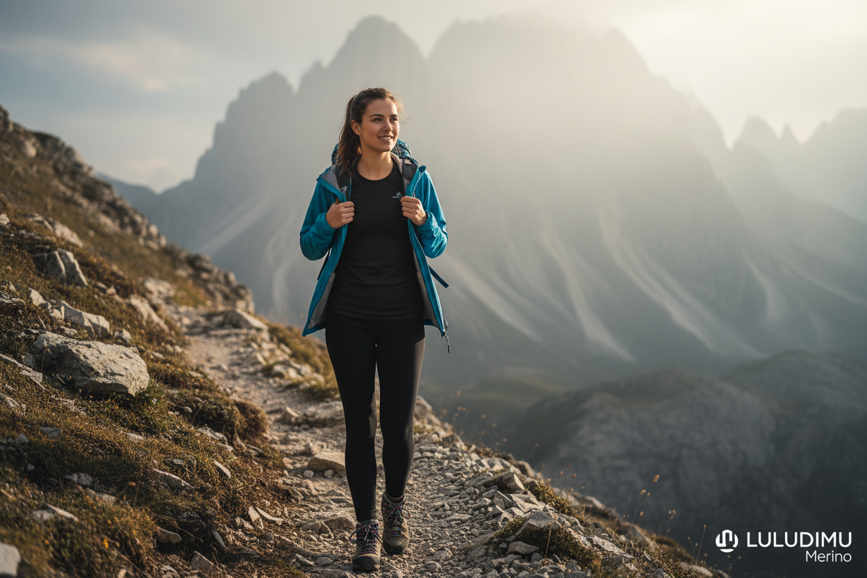 Women's Black Merino Base Layer - Hiking Lifestyle