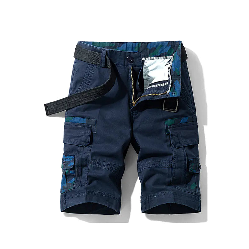 Men's 100% Cotton Cargo Shorts - Knee-Length Outdoor Shorts | Summer Wear