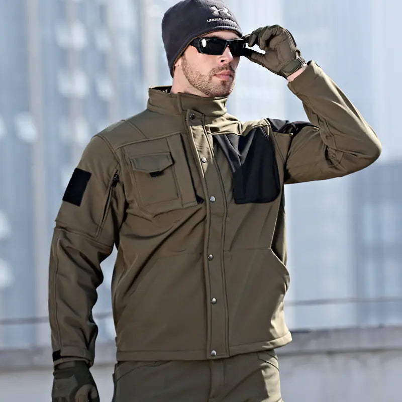 Rhino 2.0 Men's Tactical Softshell Jacket — Sharkskin Fleece Lined Windproof | Outdoor & Hiking