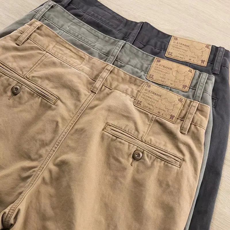 Men's Casual Loose Fit Cotton Cargo Pants - Heavy Duty Work Pants | Spring & Autumn