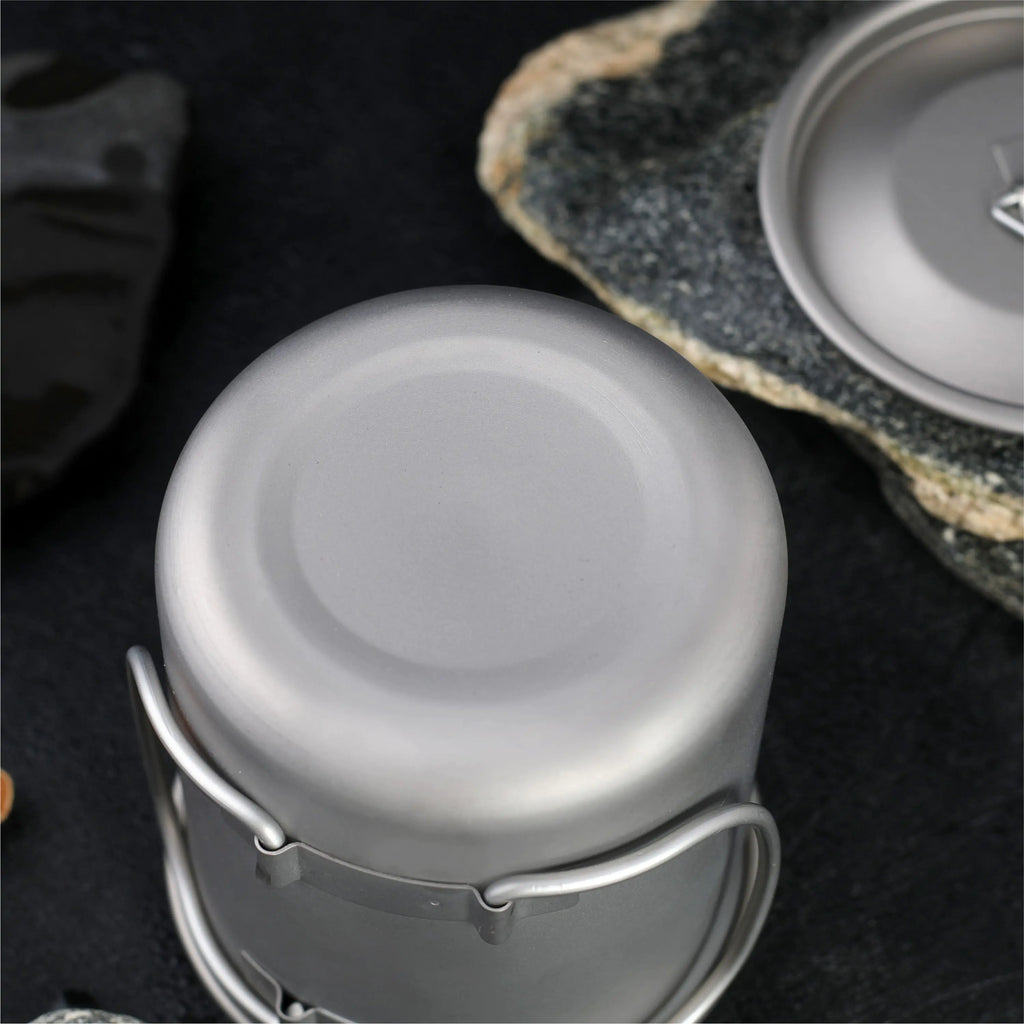 Titanium Folding Cup for Camping - Collapsible Travel Mug with Lid | Ultralight Outdoor Drinkware